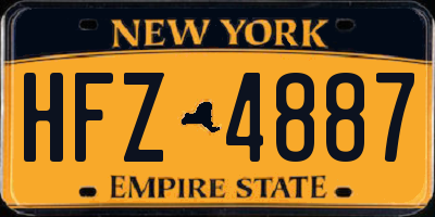 NY license plate HFZ4887
