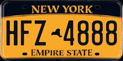 NY license plate HFZ4888