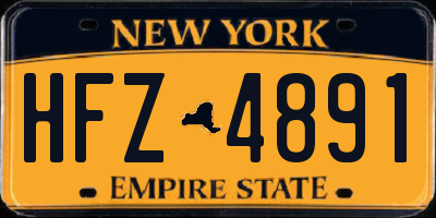 NY license plate HFZ4891
