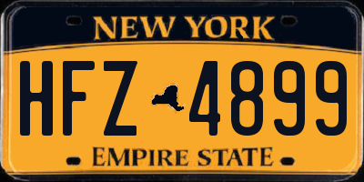 NY license plate HFZ4899