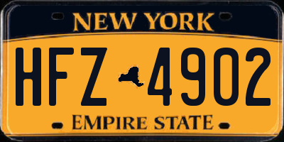 NY license plate HFZ4902