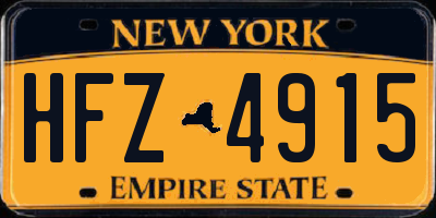 NY license plate HFZ4915