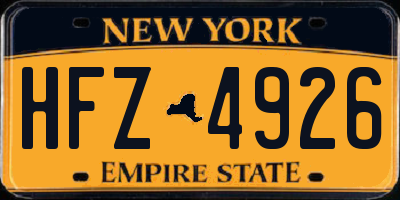NY license plate HFZ4926