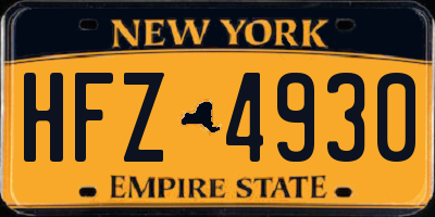 NY license plate HFZ4930