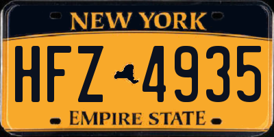 NY license plate HFZ4935