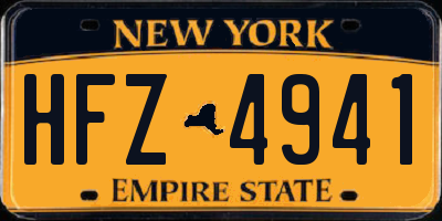 NY license plate HFZ4941