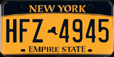 NY license plate HFZ4945