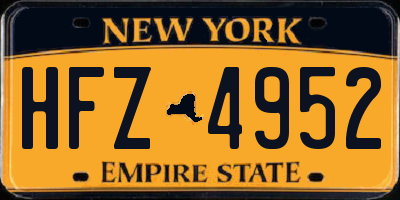 NY license plate HFZ4952