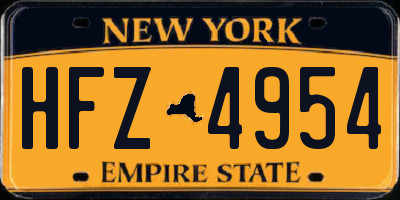 NY license plate HFZ4954