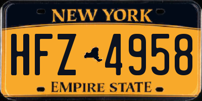 NY license plate HFZ4958