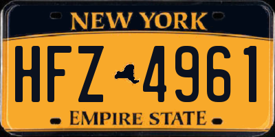 NY license plate HFZ4961