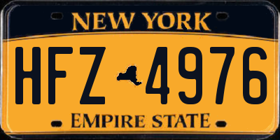 NY license plate HFZ4976