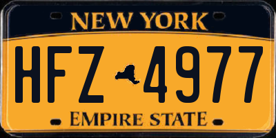 NY license plate HFZ4977