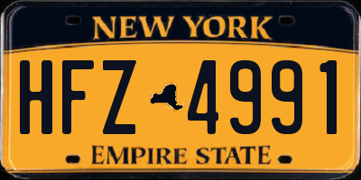 NY license plate HFZ4991