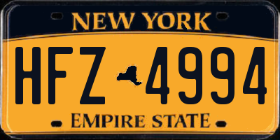 NY license plate HFZ4994