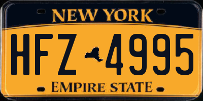 NY license plate HFZ4995