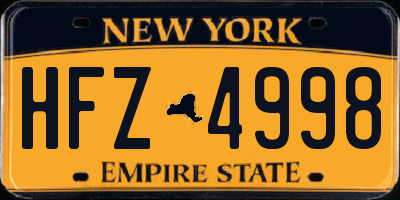 NY license plate HFZ4998