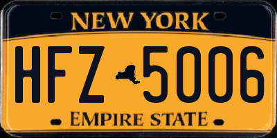 NY license plate HFZ5006