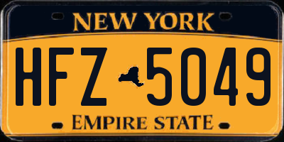 NY license plate HFZ5049