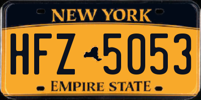 NY license plate HFZ5053