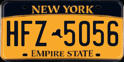 NY license plate HFZ5056