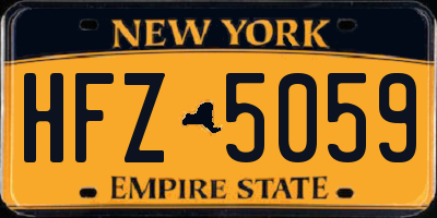 NY license plate HFZ5059