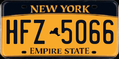 NY license plate HFZ5066