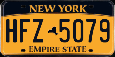 NY license plate HFZ5079