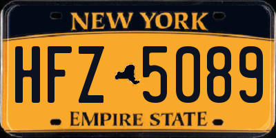 NY license plate HFZ5089