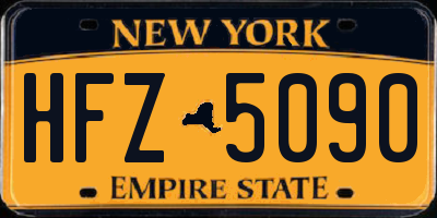 NY license plate HFZ5090