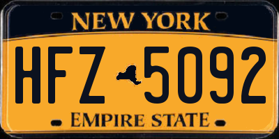 NY license plate HFZ5092