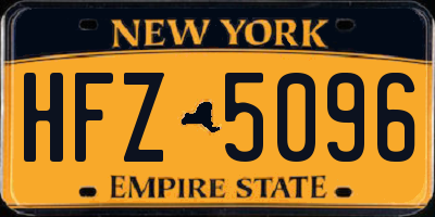 NY license plate HFZ5096