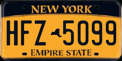 NY license plate HFZ5099