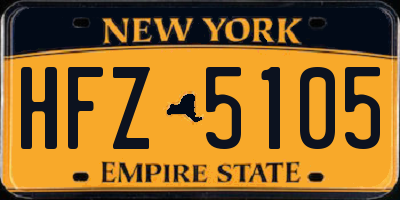 NY license plate HFZ5105
