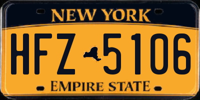 NY license plate HFZ5106