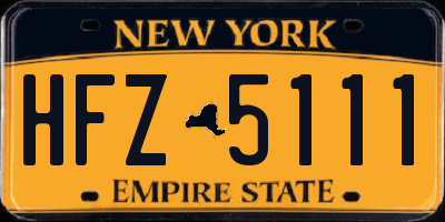 NY license plate HFZ5111