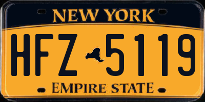 NY license plate HFZ5119