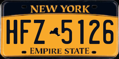 NY license plate HFZ5126