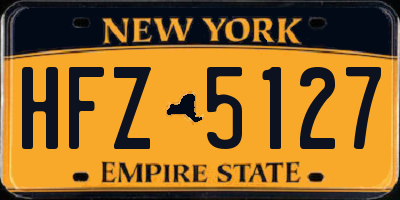 NY license plate HFZ5127
