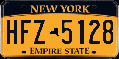 NY license plate HFZ5128