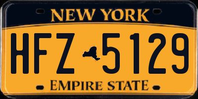 NY license plate HFZ5129