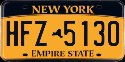 NY license plate HFZ5130