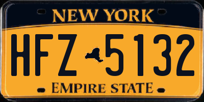 NY license plate HFZ5132