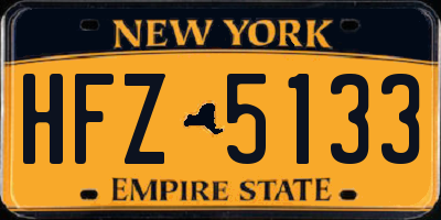 NY license plate HFZ5133