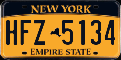 NY license plate HFZ5134