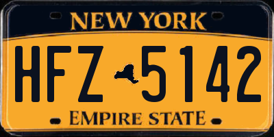 NY license plate HFZ5142