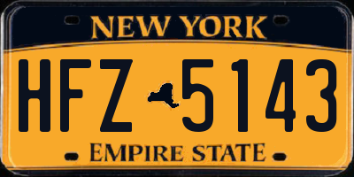 NY license plate HFZ5143