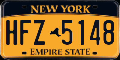 NY license plate HFZ5148
