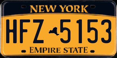 NY license plate HFZ5153