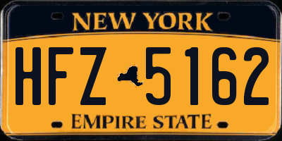 NY license plate HFZ5162